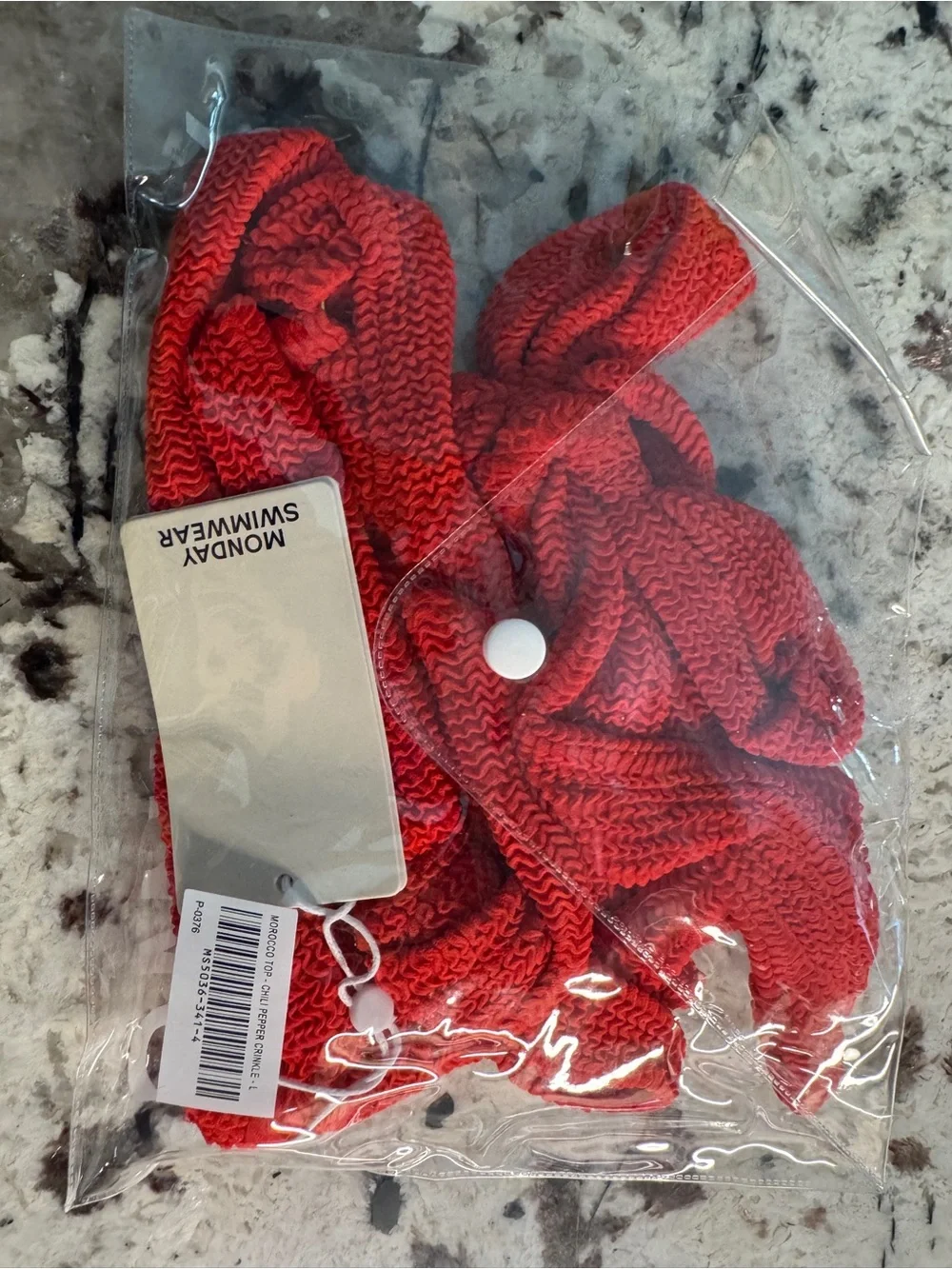 Monday Swimwear Red Crochet Bikini Top